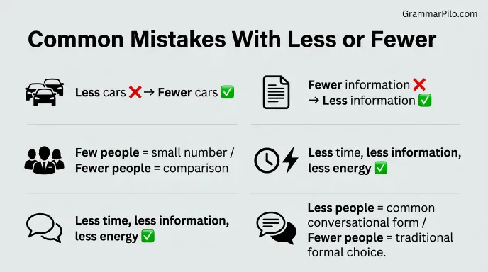 Common Mistakes With Less or Fewer