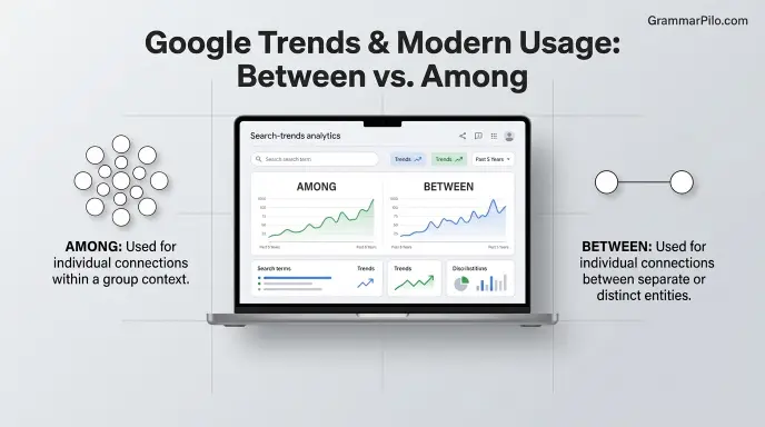Google Trends & Modern Usage: Between vs. Among