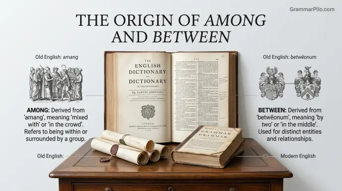 The Origin of Among and Between