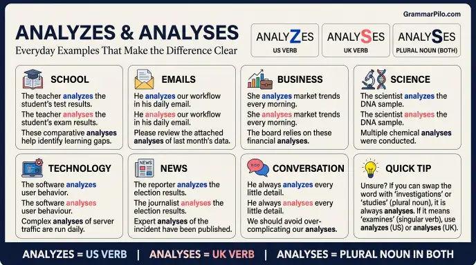 Analyzes and Analyses in Everyday Examples