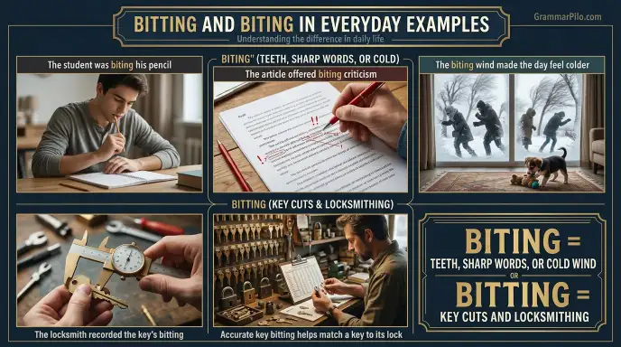 Bitting and Biting in Everyday Examples