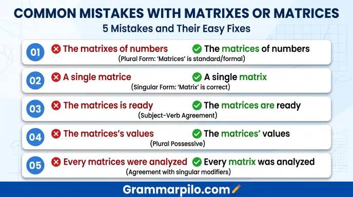 Common Mistakes with Matrixes or Matrices