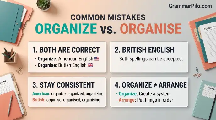 Common Mistakes with Organize and Organise