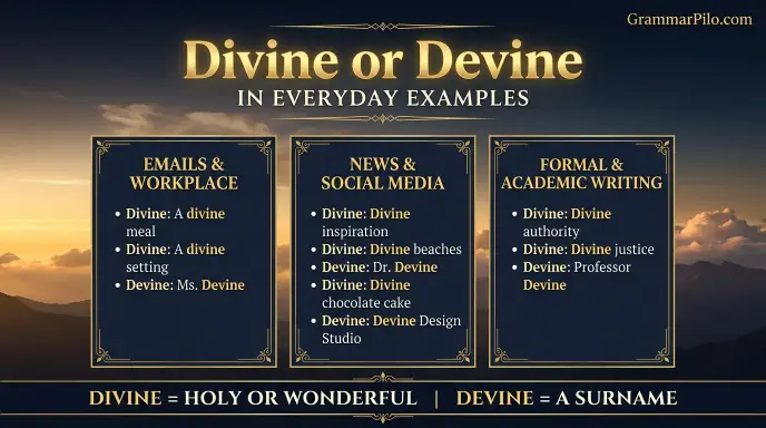 Divine or Devine in Everyday Examples