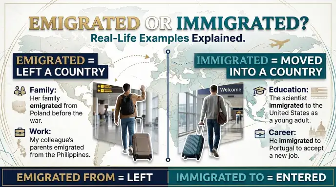 Emigrated and Immigrated in Everyday Examples