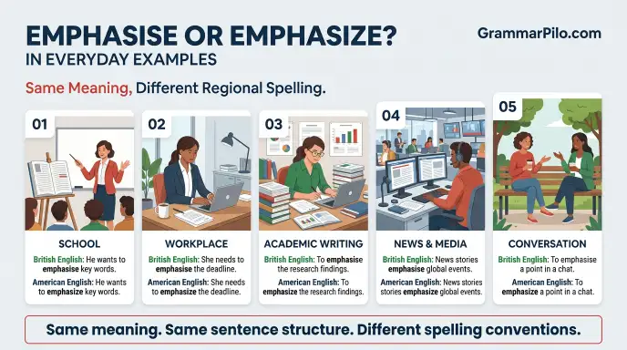 Emphasise or Emphasize in Everyday Examples