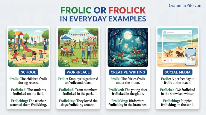 Frolic or Frolick in Everyday Examples