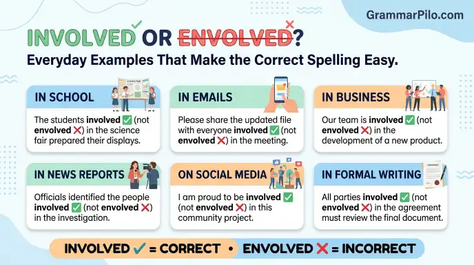 Involved or Envolved in Everyday Examples