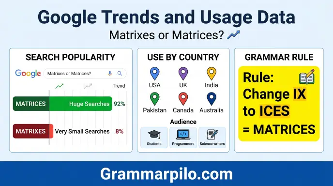 Matrixes or Matrices Google Trends and Usage Data