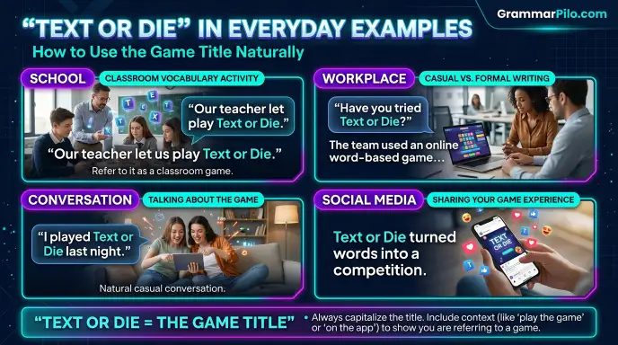 Text or Die in Everyday Examples